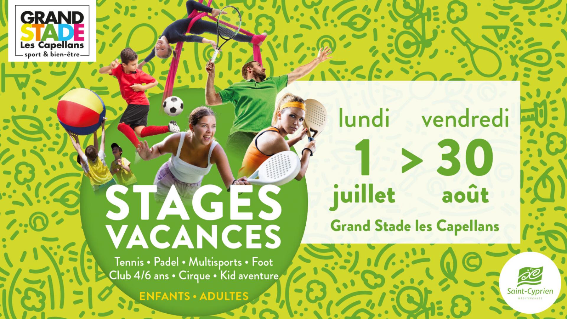 STAGES ETE ADULTES TENNIS / PADEL GRAND STADE LES CAPELLANS